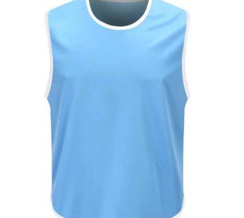 Chic Sky Blue Vest with White Trim